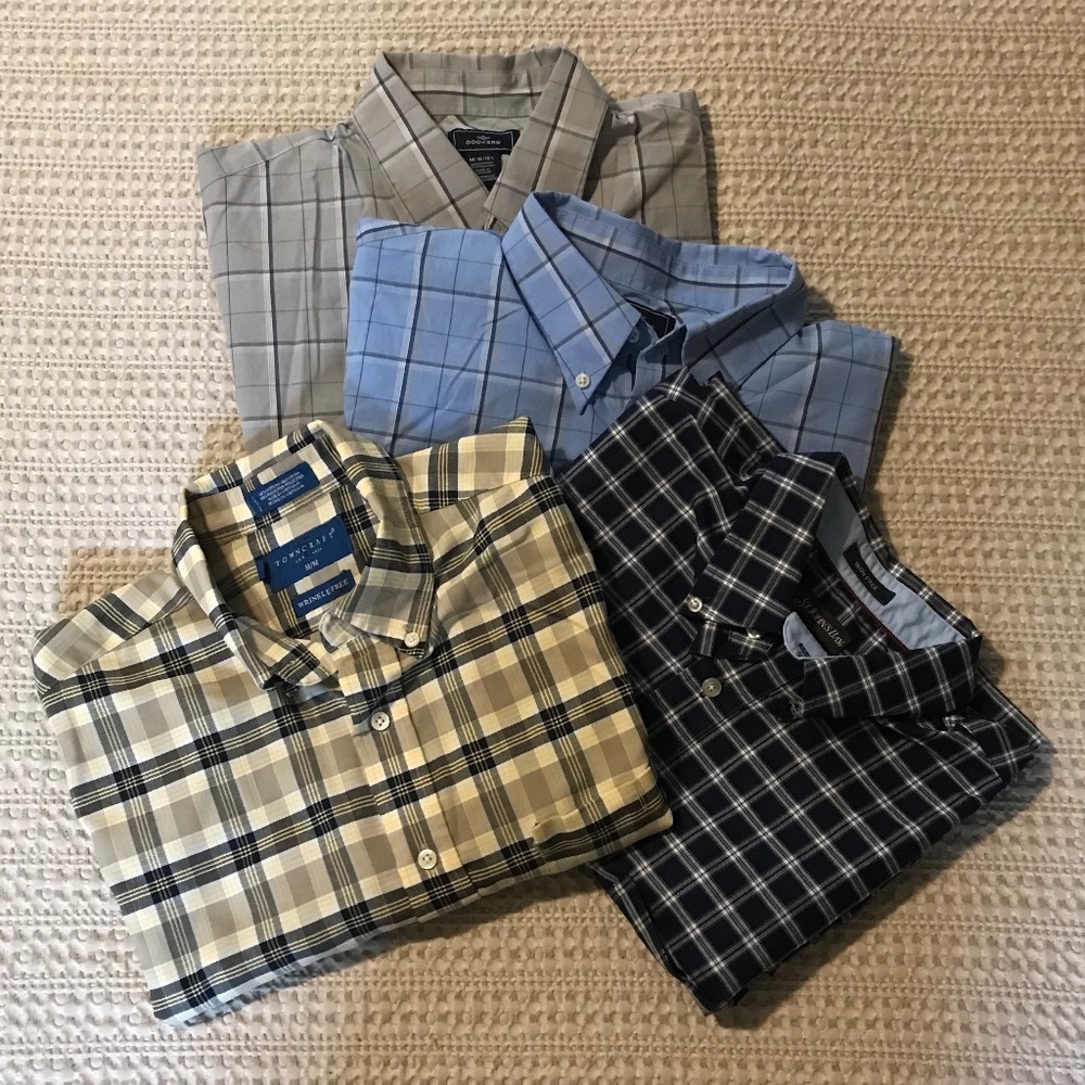 Four Mens Short Sleeve Dress Shirts